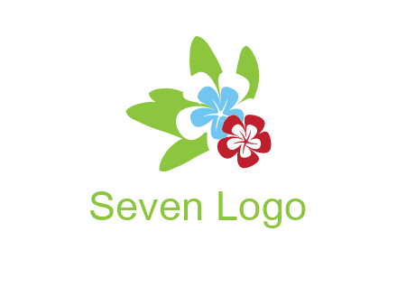 periwinkle flowers with leaves logo