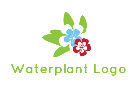 periwinkle flowers with leaves logo