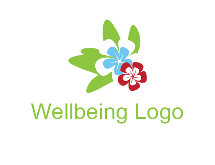 periwinkle flowers with leaves logo