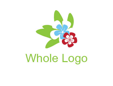 periwinkle flowers with leaves logo
