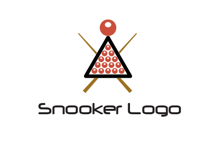 snooker logo with cue stick and cue balls in a starting position