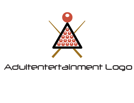 snooker logo with cue stick and cue balls in a starting position
