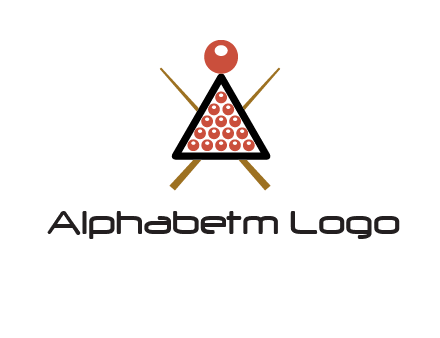 snooker logo with cue stick and cue balls in a starting position