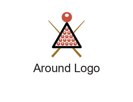 snooker logo with cue stick and cue balls in a starting position