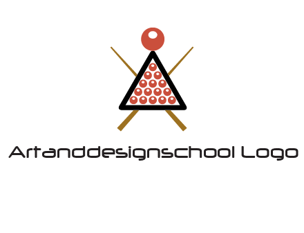 snooker logo with cue stick and cue balls in a starting position