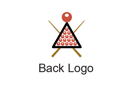 snooker logo with cue stick and cue balls in a starting position