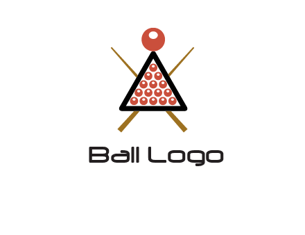 snooker logo with cue stick and cue balls in a starting position