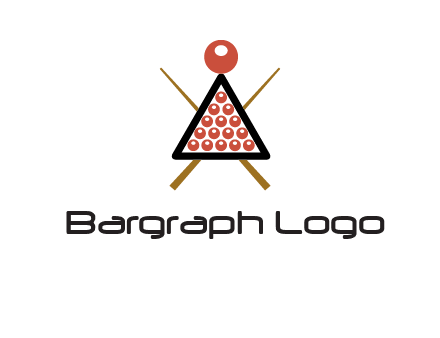 snooker logo with cue stick and cue balls in a starting position