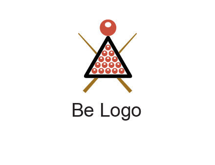snooker logo with cue stick and cue balls in a starting position