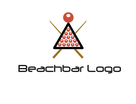 snooker logo with cue stick and cue balls in a starting position
