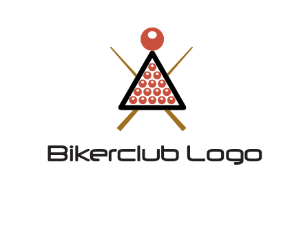 snooker logo with cue stick and cue balls in a starting position