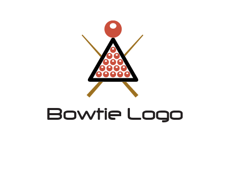 snooker logo with cue stick and cue balls in a starting position