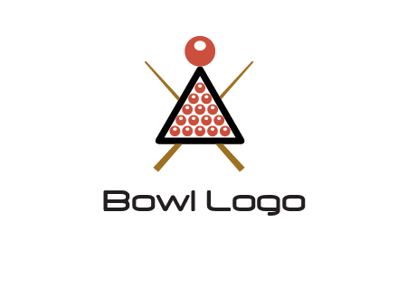 snooker logo with cue stick and cue balls in a starting position