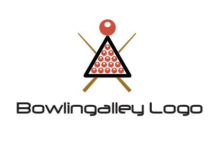 snooker logo with cue stick and cue balls in a starting position