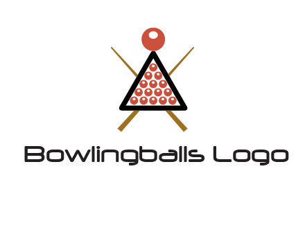 snooker logo with cue stick and cue balls in a starting position