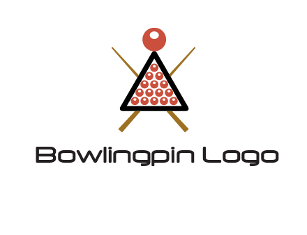 snooker logo with cue stick and cue balls in a starting position