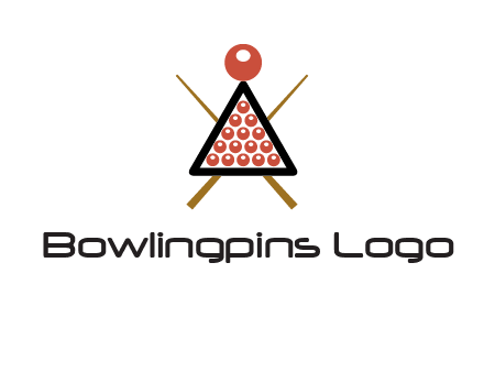 snooker logo with cue stick and cue balls in a starting position
