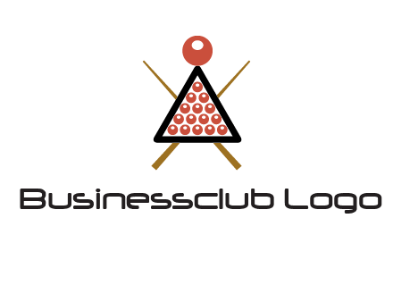 snooker logo with cue stick and cue balls in a starting position