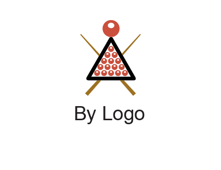 snooker logo with cue stick and cue balls in a starting position