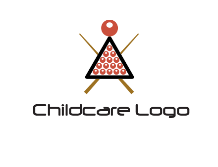 snooker logo with cue stick and cue balls in a starting position