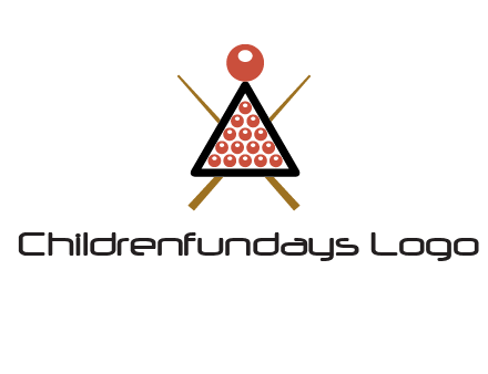snooker logo with cue stick and cue balls in a starting position