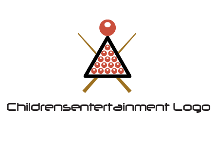 snooker logo with cue stick and cue balls in a starting position