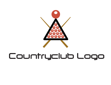 snooker logo with cue stick and cue balls in a starting position