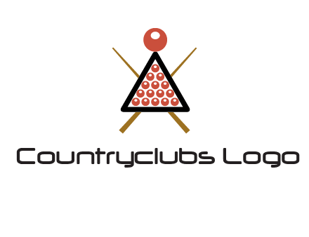 snooker logo with cue stick and cue balls in a starting position