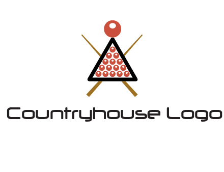 snooker logo with cue stick and cue balls in a starting position
