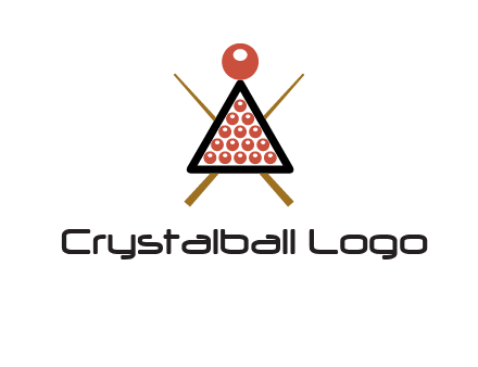 snooker logo with cue stick and cue balls in a starting position