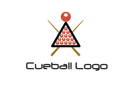 snooker logo with cue stick and cue balls in a starting position