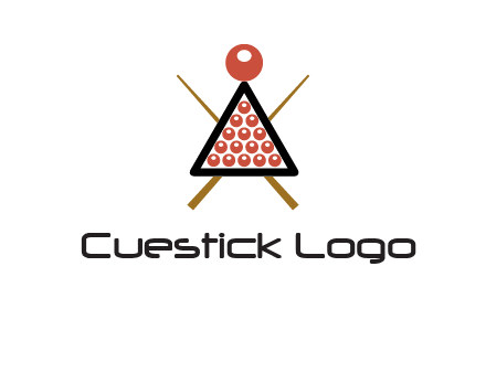 snooker logo with cue stick and cue balls in a starting position