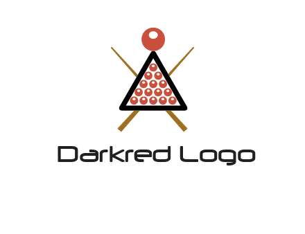 snooker logo with cue stick and cue balls in a starting position