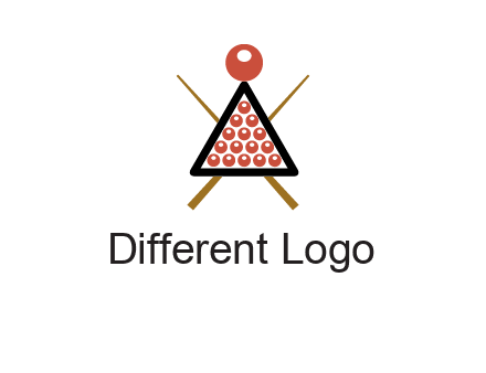 snooker logo with cue stick and cue balls in a starting position