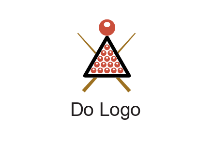 snooker logo with cue stick and cue balls in a starting position
