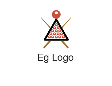 snooker logo with cue stick and cue balls in a starting position