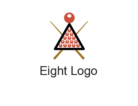 snooker logo with cue stick and cue balls in a starting position