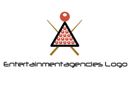 snooker logo with cue stick and cue balls in a starting position
