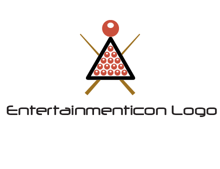 snooker logo with cue stick and cue balls in a starting position