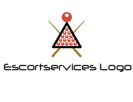 snooker logo with cue stick and cue balls in a starting position