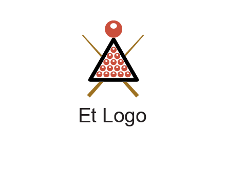 snooker logo with cue stick and cue balls in a starting position