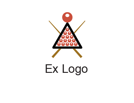 snooker logo with cue stick and cue balls in a starting position