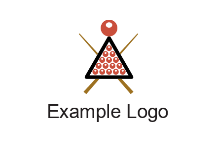 snooker logo with cue stick and cue balls in a starting position