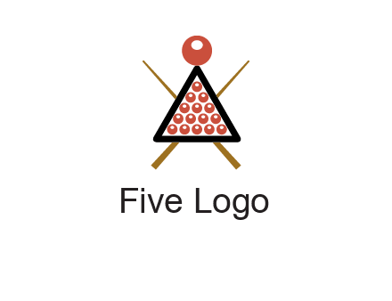 snooker logo with cue stick and cue balls in a starting position