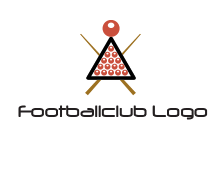 snooker logo with cue stick and cue balls in a starting position