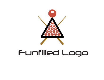 snooker logo with cue stick and cue balls in a starting position