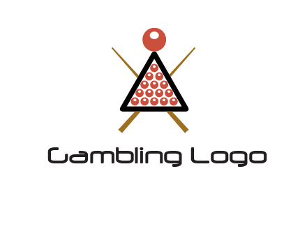 snooker logo with cue stick and cue balls in a starting position