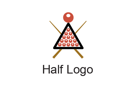 snooker logo with cue stick and cue balls in a starting position