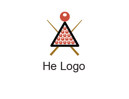 snooker logo with cue stick and cue balls in a starting position