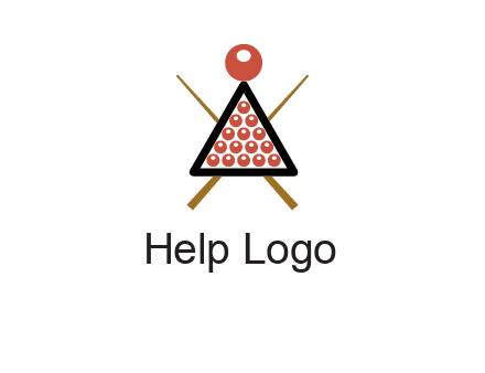 snooker logo with cue stick and cue balls in a starting position